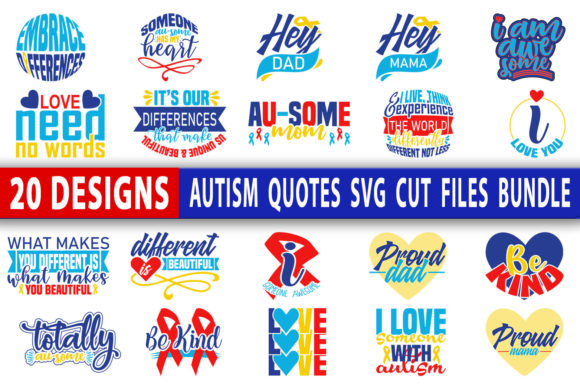 Autism Quotes Svg Design Bundle: Graphics and Crafts for Publishers