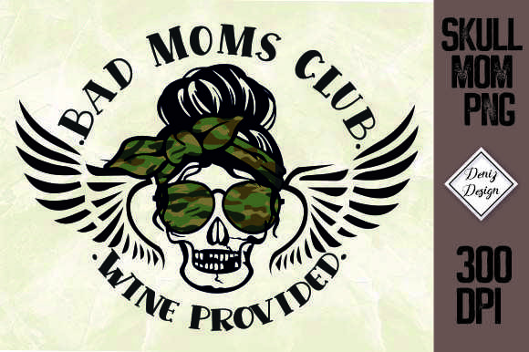 Bad Mom Club with Camouflage Bandana Graphics and Crafts Review