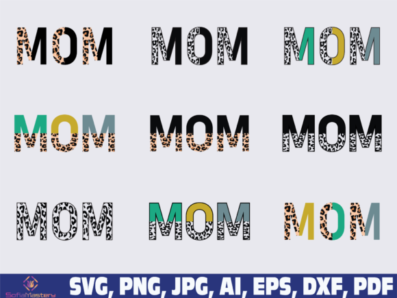 Mom Half Leopard Graphics for Crafts and Branding