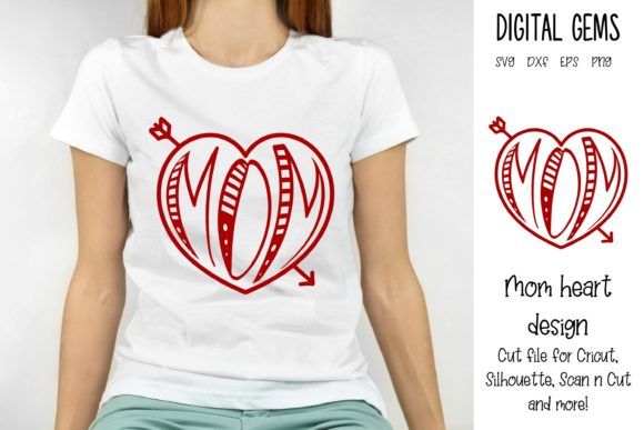 Mom Heart Design Graphics for Crafts