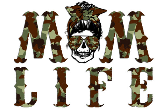Skull Mom with Camouflage Bandana Graphics and Crafts Review
