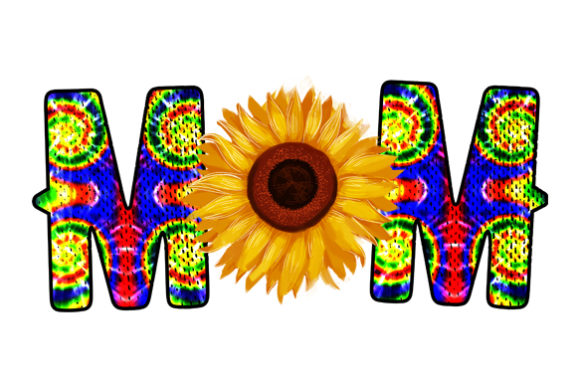 Sunflower Mom Tie Dye Sublimation Graphics for Crafts